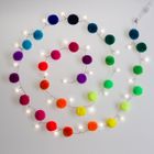 Rainbow Pom Pom Fairy Lights